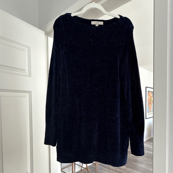 Super soft navy blue tunic sweater (Loft) - Picture 1 of 1